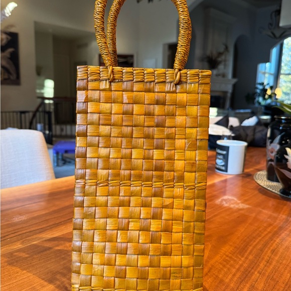 Orange Woven Grass Tote Bag - Picture 9 of 9